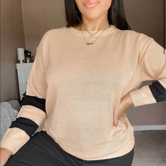 ASOS Brave soul Boston sleeve stripe jumper US 18 - Picture 2 of 3